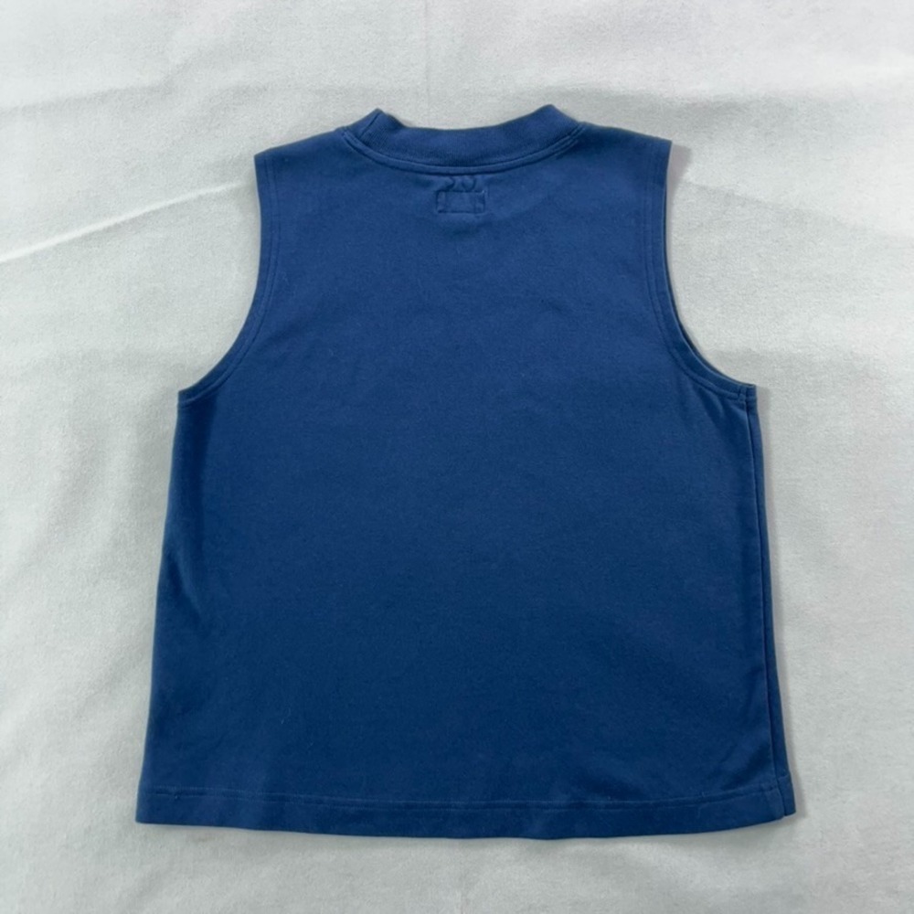 Pact Organic Cotton Mock Neck Shell Top Women Medium Blue Sleeveless Tank - Picture 3 of 9